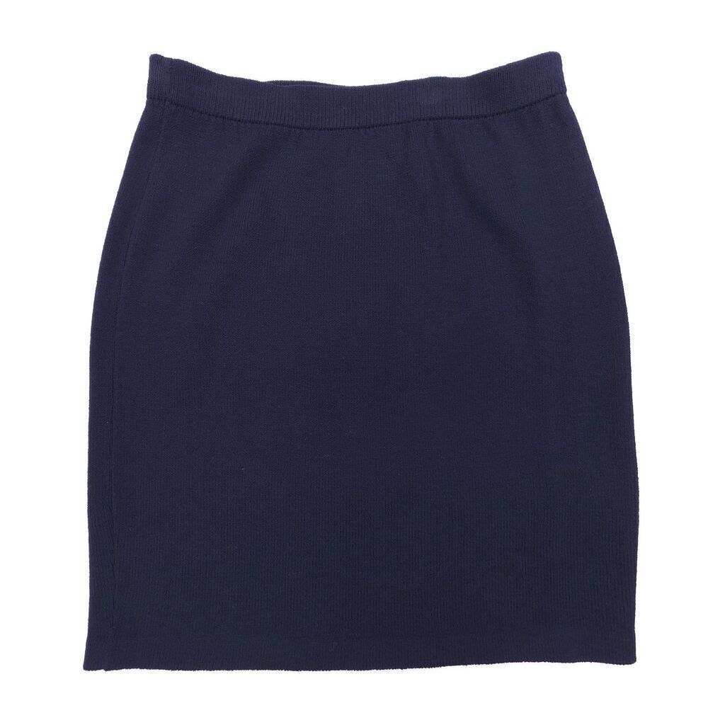 ST JOHN Santana Knit Wool Pencil Skirt Minimal Modest Quiet Luxury Old Money 6